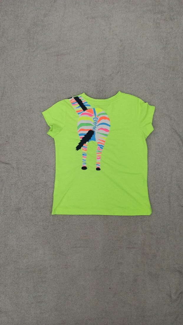 Kız Çocuk Renkli Baskılı Kısa Kollu Tişört - Görsel 2