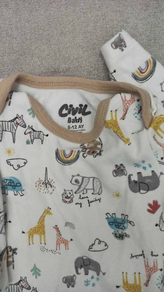 Uzun Kollu Erkek Bebek Body Seti 12 aylik - Görsel 3