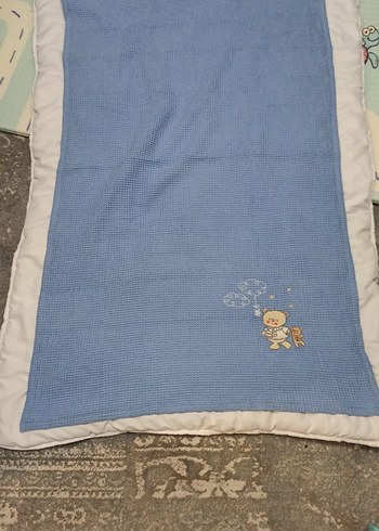 Erkek Bebek Mavi %100 pamuk Waffle Pike Örtü - Görsel 2