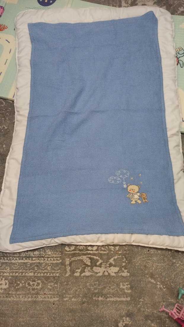 Erkek Bebek Mavi %100 pamuk Waffle Pike Örtü - Görsel 2