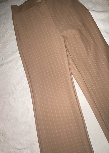 Bej Pilili Kadın Kumaş Pantolon - Görsel 2