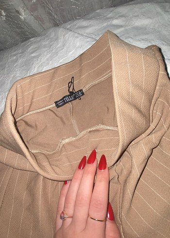 Bej Pilili Kadın Kumaş Pantolon - Görsel 3