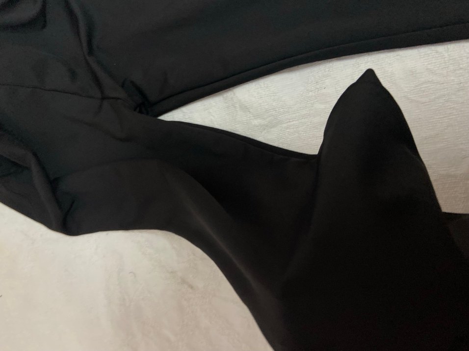 Siyah Dar Kesim Elastik Kumaş Kadın tayt likralı - Görsel 2