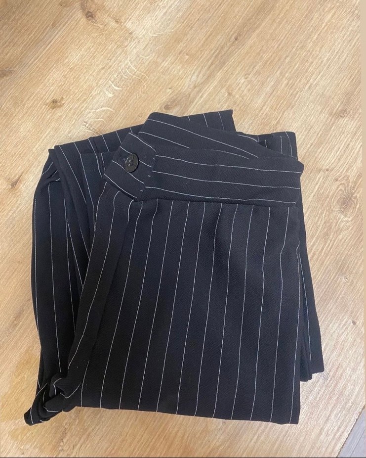 Çizgili Kadın Kumaş Pantolon - Görsel 2