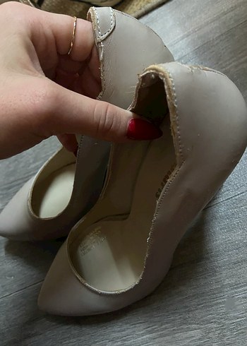 Kadın krem Stiletto Topuklu Ayakkabı - Görsel 2