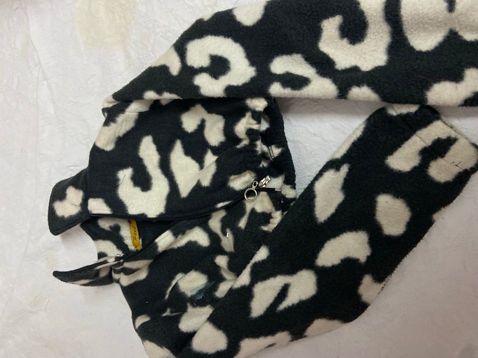 Fermuarlı Gri Batik Desenli Sokak Stili crop peluş ceket - Görsel 2