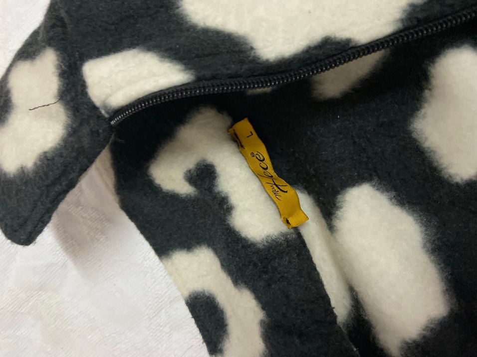 Fermuarlı Gri Batik Desenli Sokak Stili crop peluş ceket - Görsel 3