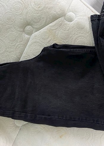 Kadın Siyah Bol Kesim baggy Denim Pantolon - Görsel 4