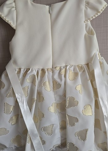 Beyaz İnci Detaylı Nakışlı Kız Elbisesi - Görsel 2