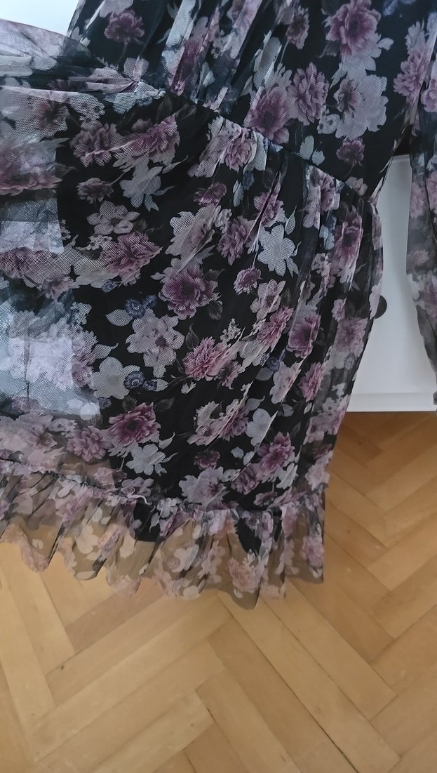 Bohem Uzun Mor Desenli Kadın Elbise - Görsel 2