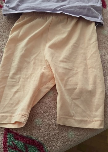 Düğmeli Mor Kısa Kollu Bebek Takımı - Görsel 2