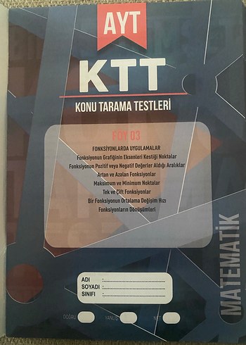 AYT Matematik KTT Konu Tarama Testleri Kitabı - Görsel 2