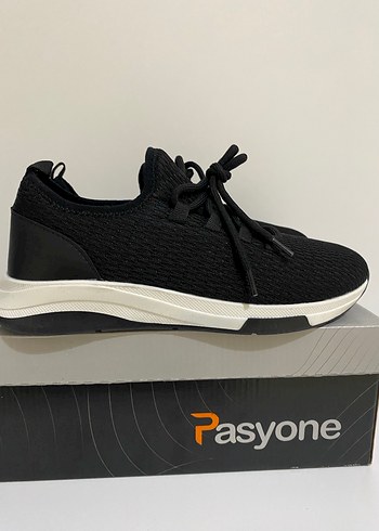 Pasyone Siyah Bağcıklı Kadın Spor Ayakkabı - Görsel 2