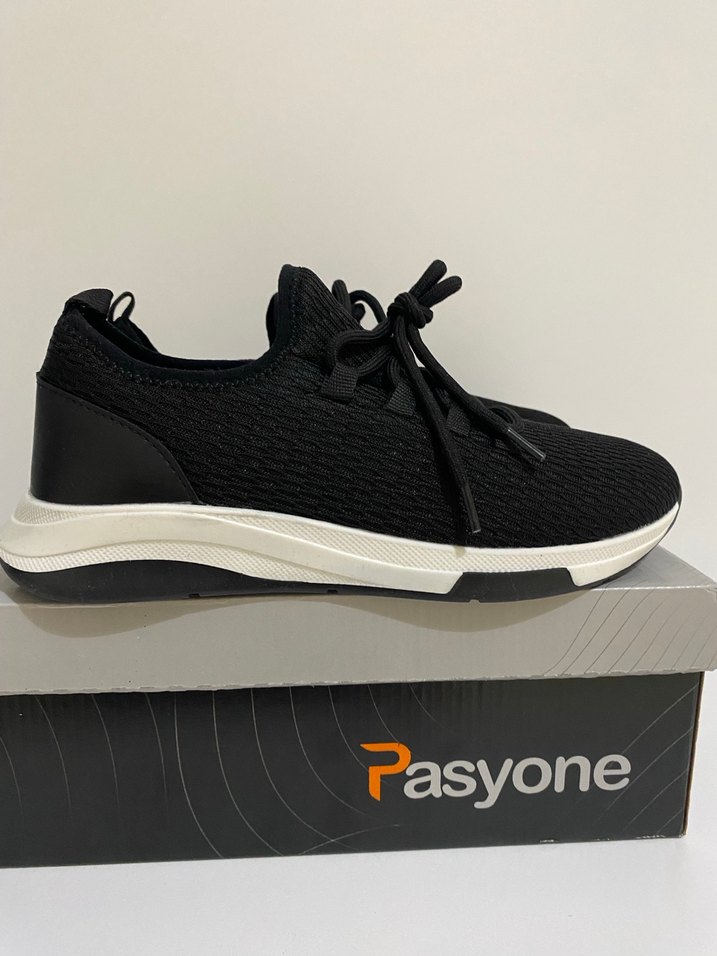 Pasyone Siyah Bağcıklı Kadın Spor Ayakkabı - Görsel 2