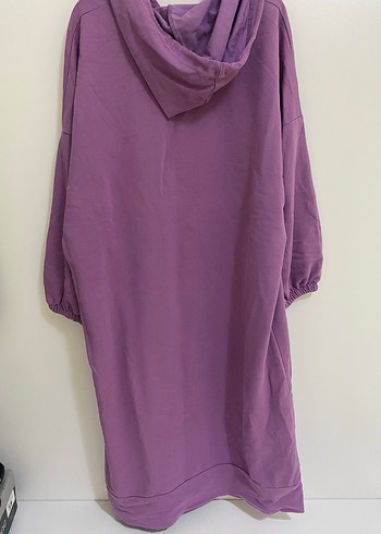 Kapüşonlu Mor Uzun Örme tunik - Görsel 2