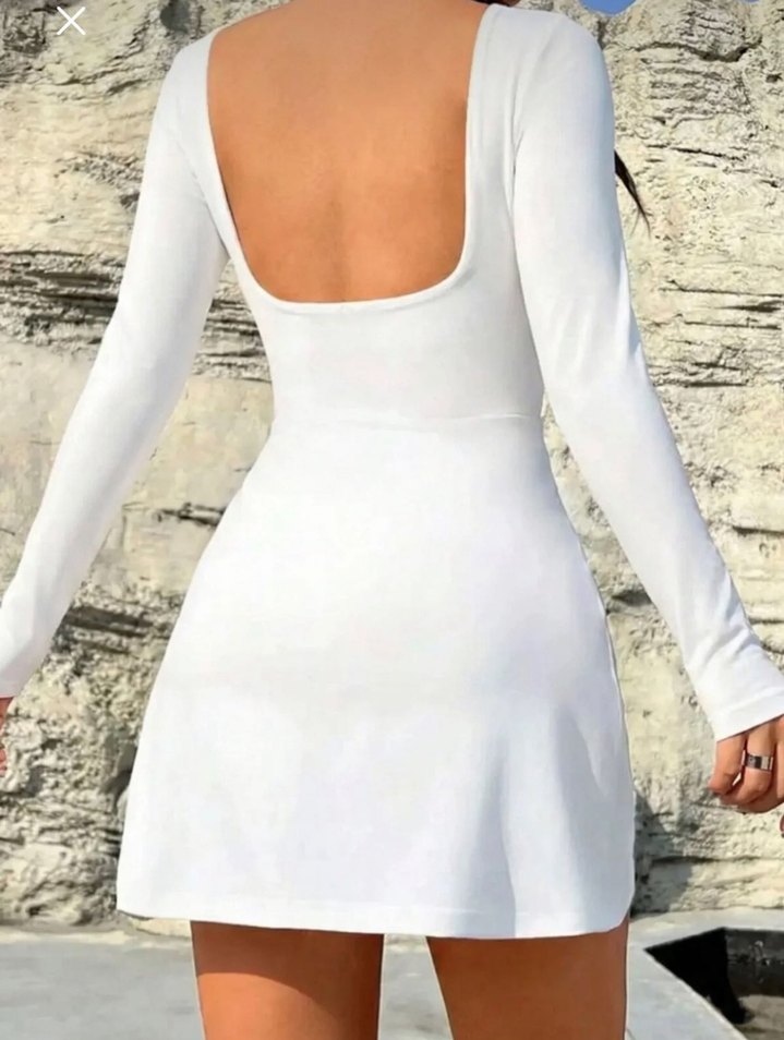 Kare yaka mini elbıse - Görsel 2