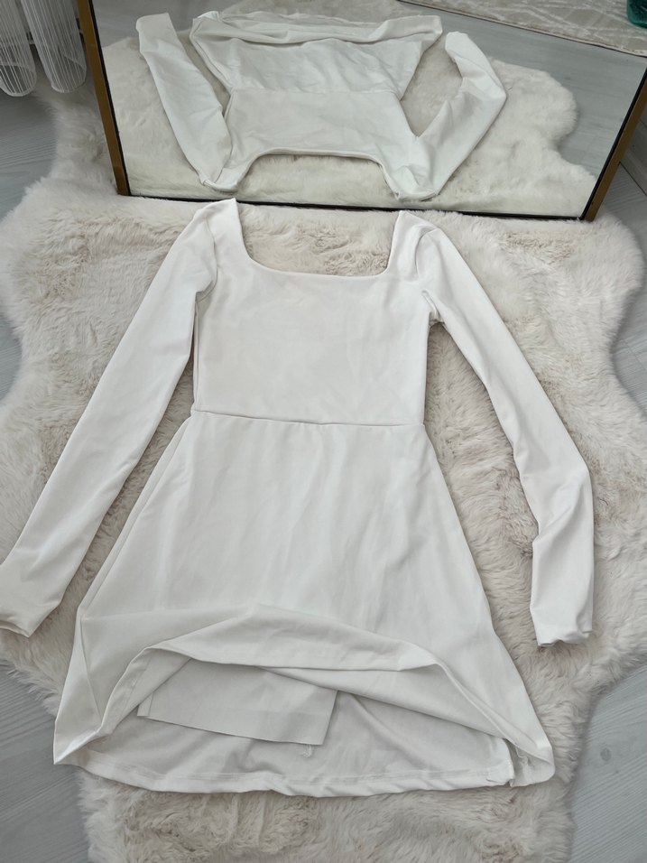 Kare yaka mini elbıse - Görsel 3