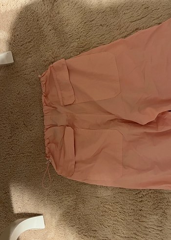 kadın Pembe Rahat Kesim Paraşüt pantolon - Görsel 3