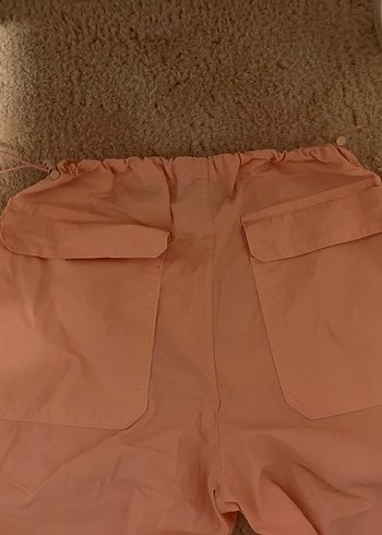 kadın Pembe Rahat Kesim Paraşüt pantolon - Görsel 2