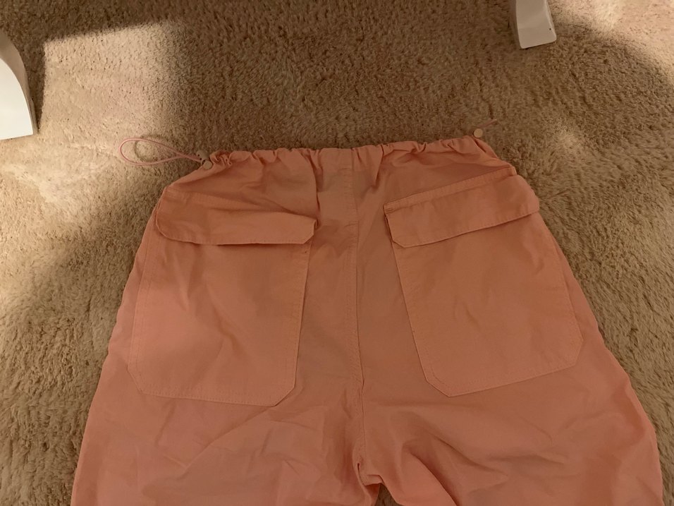 kadın Pembe Rahat Kesim Paraşüt pantolon - Görsel 2