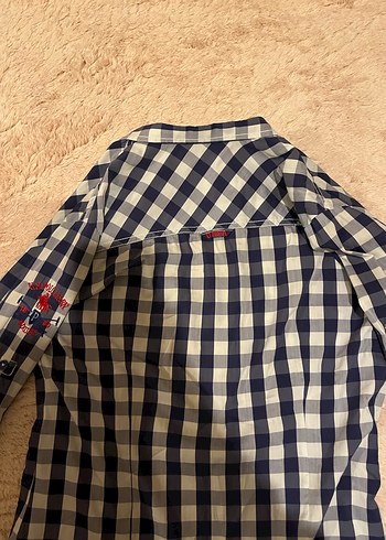 Kadın Lacivert Kareli Uzun Kollu Gömlek - Görsel 2