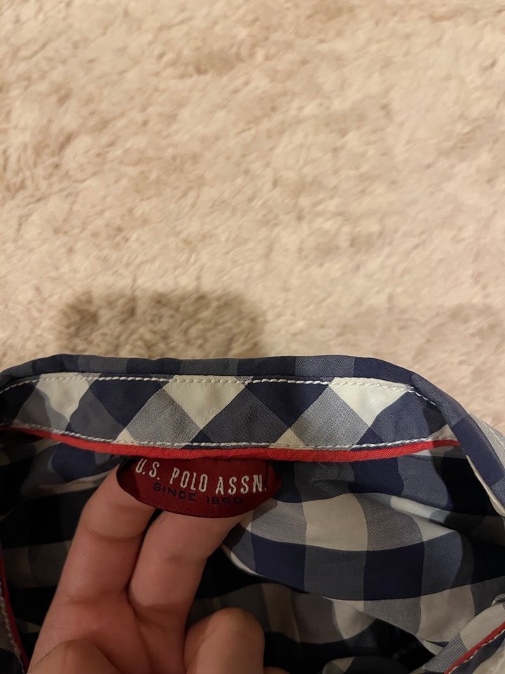 Kadın Lacivert Kareli Uzun Kollu Gömlek - Görsel 5