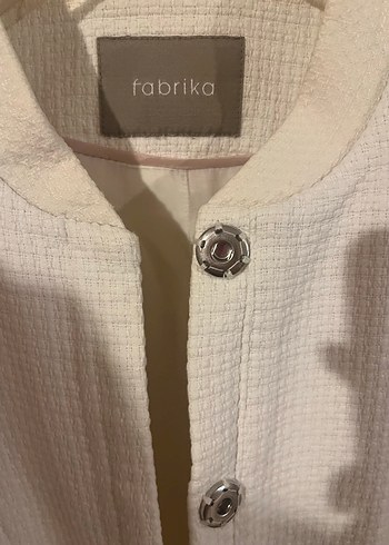 Düğmeli Beyaz Kadın Blazer Ceket - Görsel 2