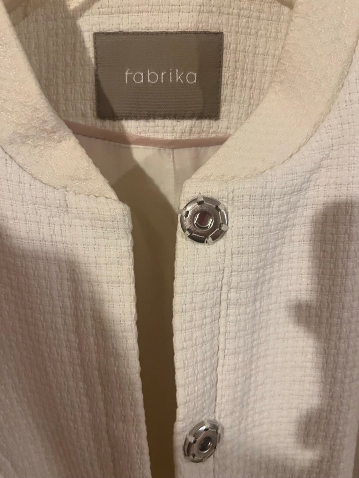 Düğmeli Beyaz Kadın Blazer Ceket - Görsel 2