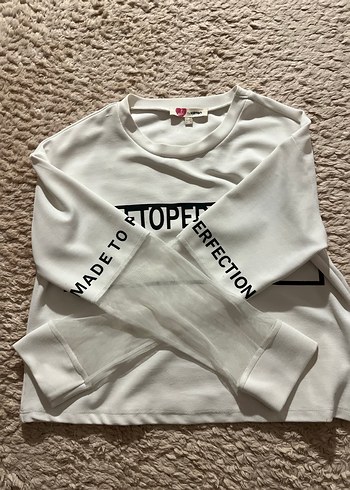 Kadın Beyaz Baskılı Uzun Kollu tişört - Görsel 5