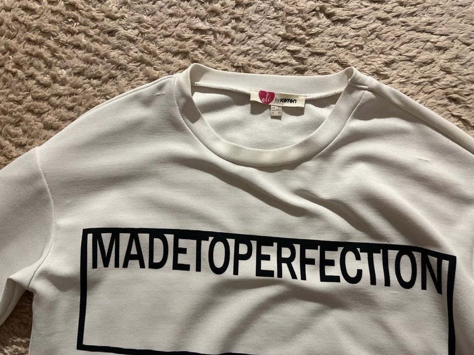 Kadın Beyaz Baskılı Uzun Kollu tişört - Görsel 2