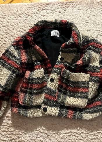 kız Çocuk  Çok Renkli Yün Kaban 13 14 yaş Zara - Görsel 4