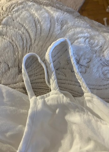 Beyaz Keten Fırfırlı Elbise 13 Yaş - Görsel 5