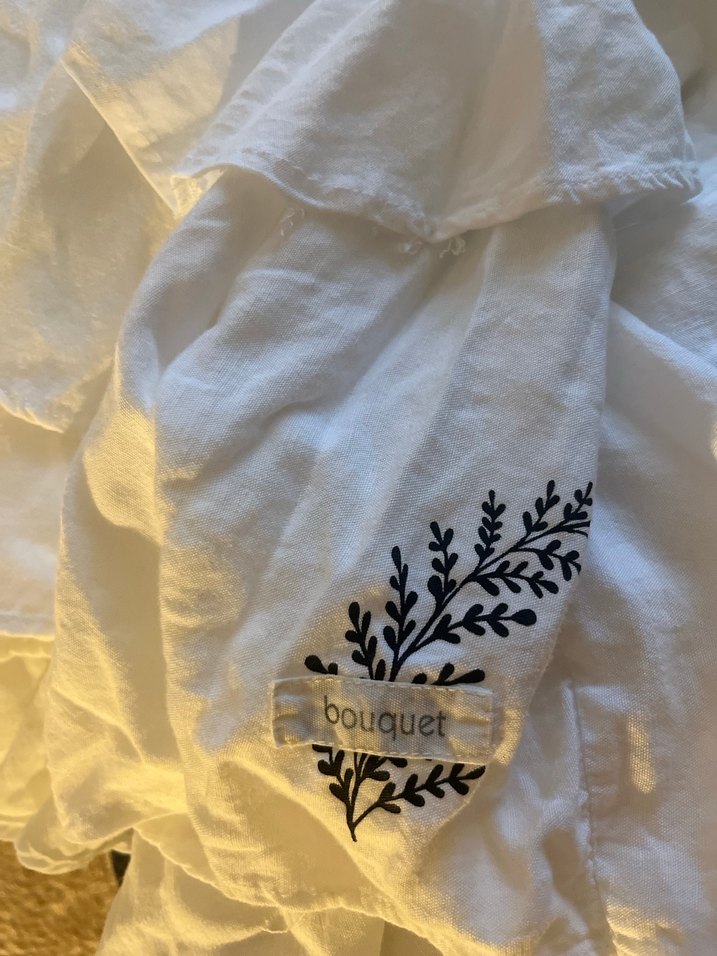 Beyaz Keten Fırfırlı Elbise 13 Yaş - Görsel 4