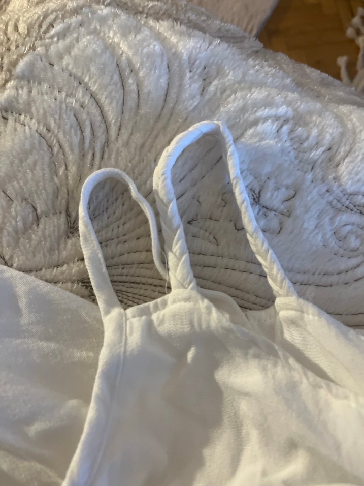 Beyaz Keten Fırfırlı Elbise 13 Yaş - Görsel 5