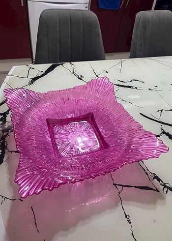 Soyut desenli pembe çağdaş tabak - Görsel 3