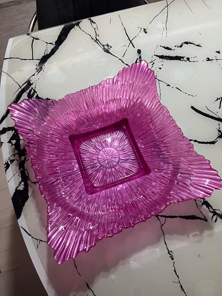 Soyut desenli pembe çağdaş tabak - Görsel 2