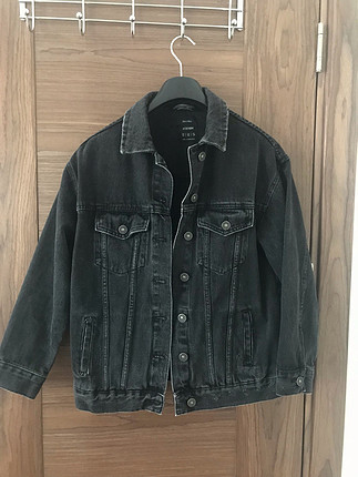 Bershka Oversize siyah kot ceket