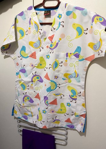 Renkli Desenli Hemşire alpaka kumaş - Görsel 2