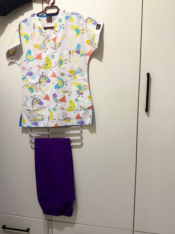 Renkli Desenli Hemşire alpaka kumaş - Görsel 4