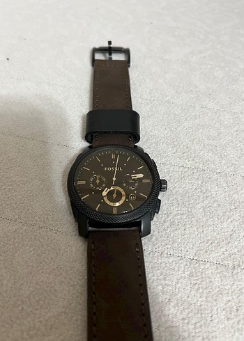 Fossil Kahverengi Deri Analog Saat