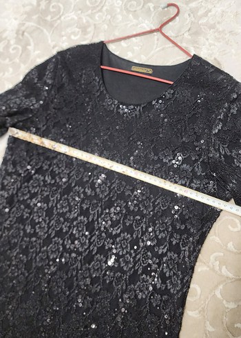 Siyah Şık Dantel Abiye Elbise.SM Beden. - Görsel 3