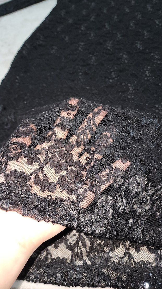 Siyah Şık Dantel Abiye Elbise.SM Beden. - Görsel 5