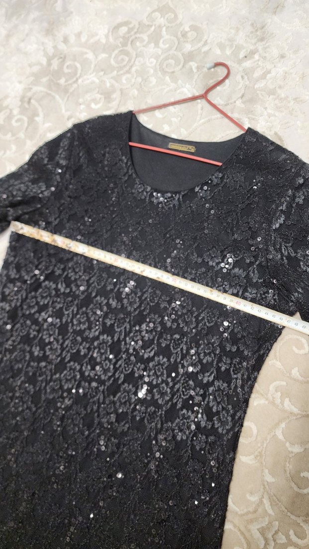 Siyah Şık Dantel Abiye Elbise.SM Beden. - Görsel 3