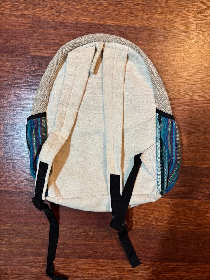 Bej Bohem Tarzı Fermuarlı Sırt Çantası - Görsel 4