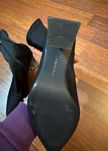 Kadın Siyah Streç Topuklu Bot - Görsel 5