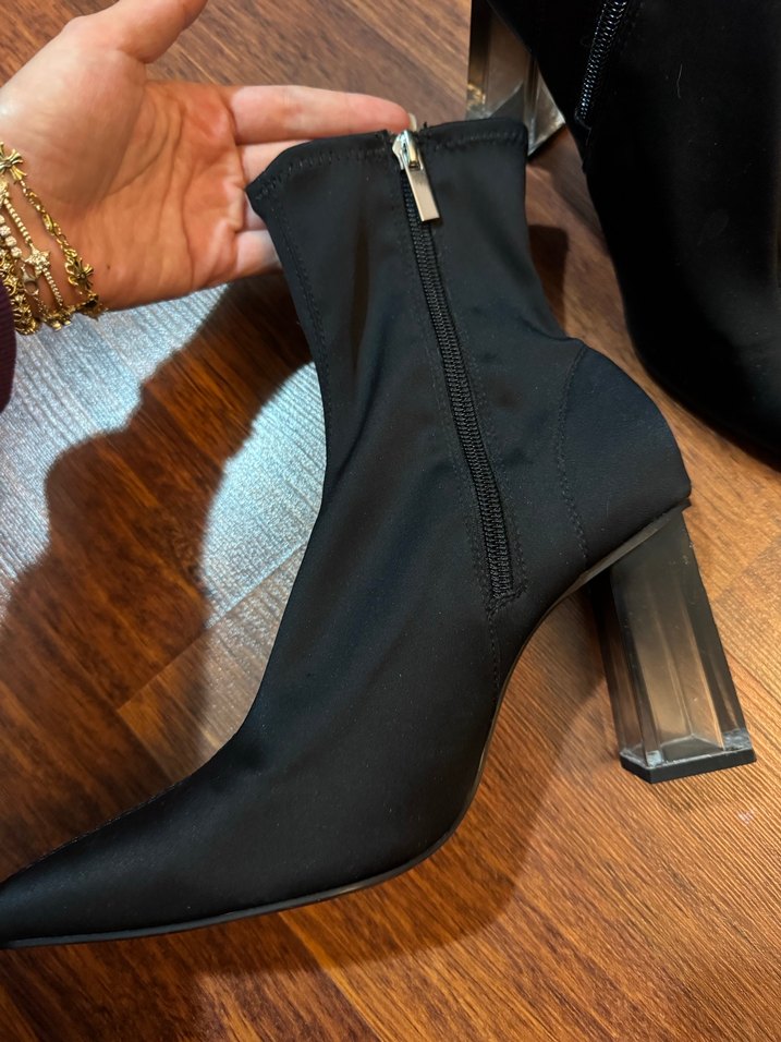 Kadın Siyah Streç Topuklu Bot - Görsel 2