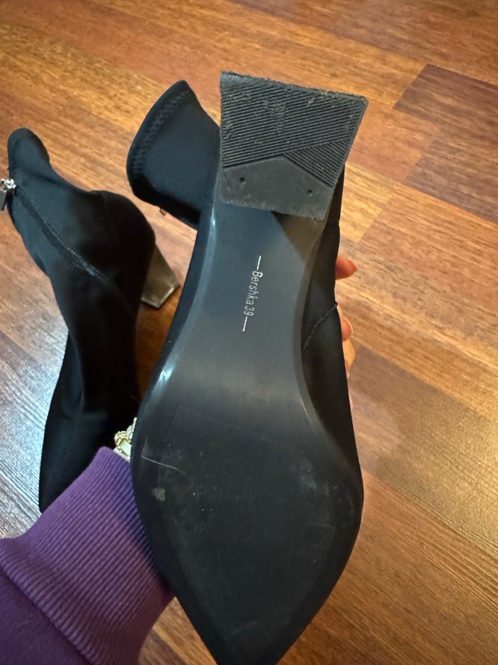 Kadın Siyah Streç Topuklu Bot - Görsel 5