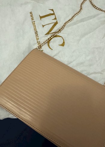 Zincir Detaylı Bej Kadın Çanta - Görsel 5