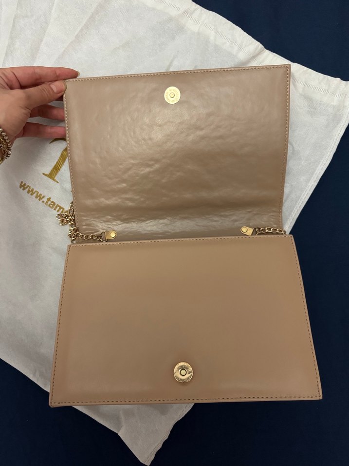 Zincir Detaylı Bej Kadın Çanta - Görsel 3