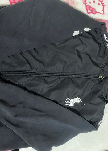 Kız Çocuk Siyah Kapüşonlu Fermuarlı Ceket - Görsel 2